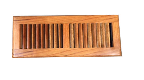 300.100 Floor Register Medium Oak W/ Damper