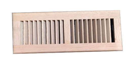 300.100 Floor Register Unfinished Oak W/ Damper