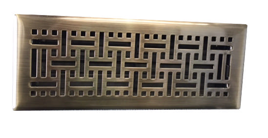 300.100 Floor Register Antique Brass W/ Damper