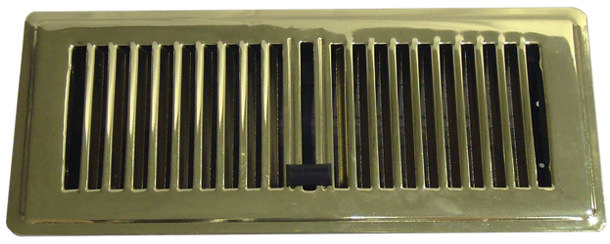 350.150 Floor Register Brass Parallel W/ Damper