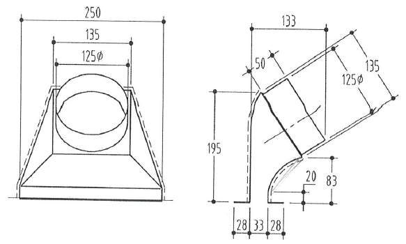 250.30 1/125mm 45 degree Adapt Rm0.4 Ins 