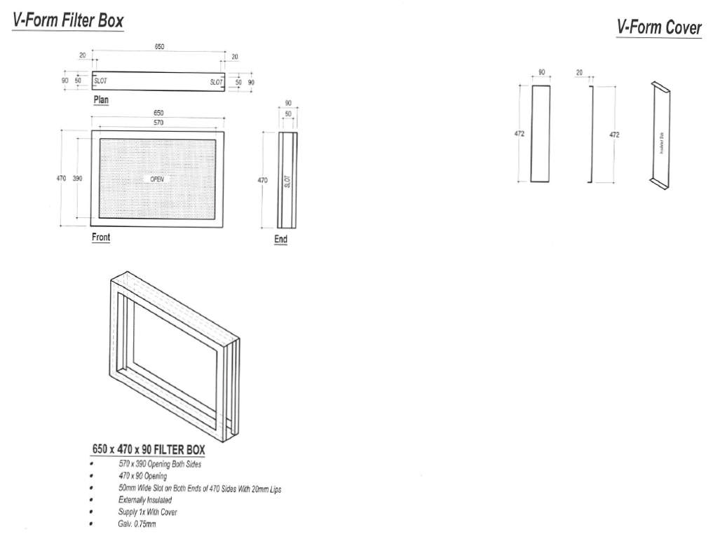 V-Form Filter Box 650 x 470 x 90 - 2 Items
