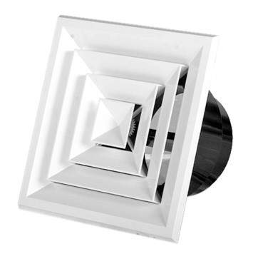 300.300 Bevel Edge 4Way Fixed Diffuser Metal White