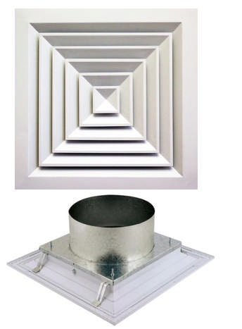 300.300 Metal 4 Way White Diffuser Fixed Louvre 