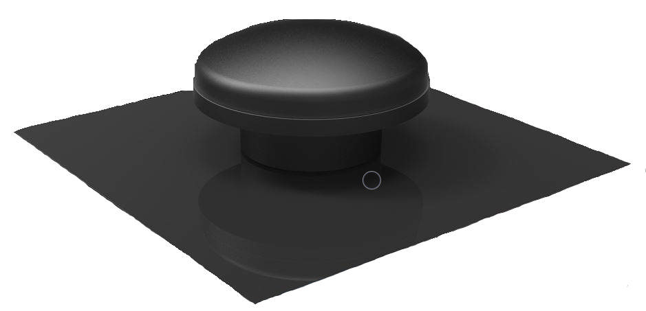 Mushroom Cowl Plastic 150mm Dia. Charcoal