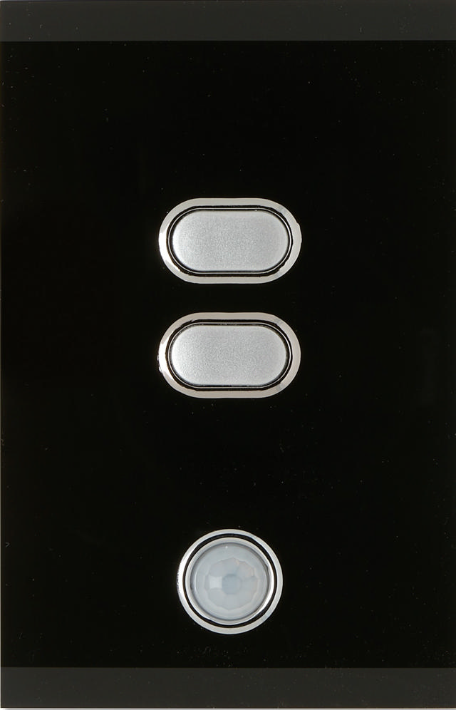 iLight Wireless Light Switch 2 Button Black